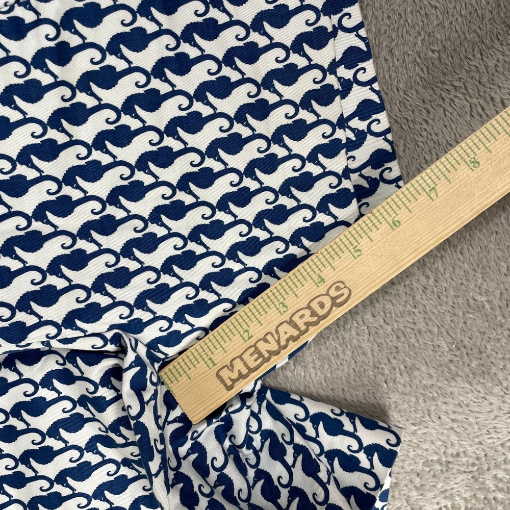 J Crew Seahorse Print Shorts Womens 0 Blue Nautical Stretch Chino Side Zip - Picture 9 of 11